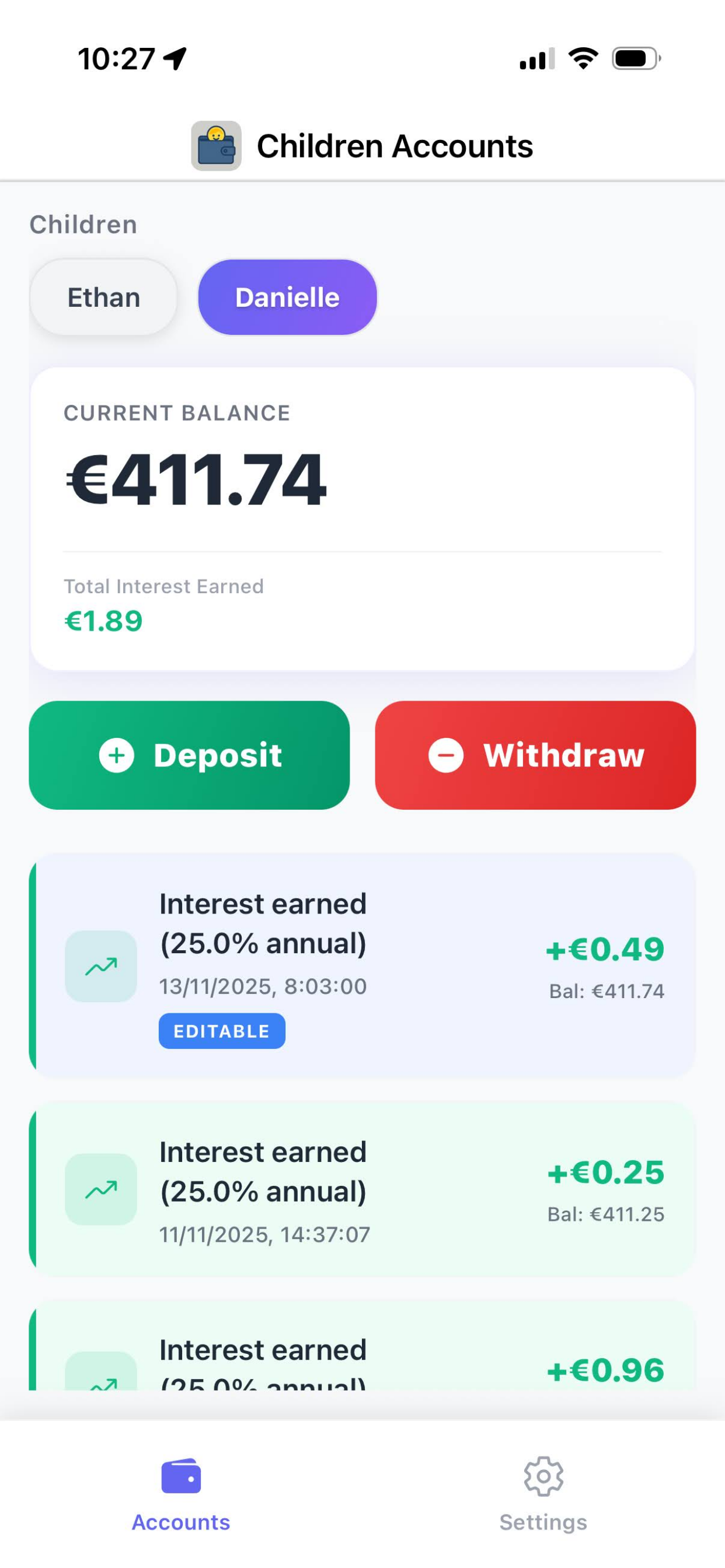 KidBudget Screenshot 2